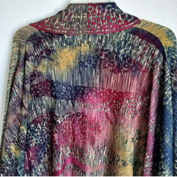The Pyramid Collection Burnout Kimono O/S Colorful Leopard Print - Picture 5 of 12